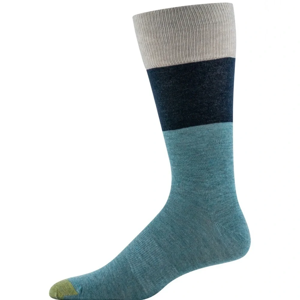 GoldToe Edition Mens Comfort Top Flat Crew Socks Assorted, 3 Pack